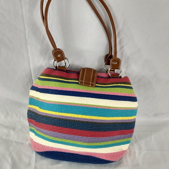COLORFUL COTTON / PAPER TOTE HANDBAG - Picture 2 of 8